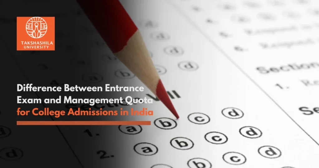 Difference Between Entrance Exam and Management Quota for College Admissions in India banner